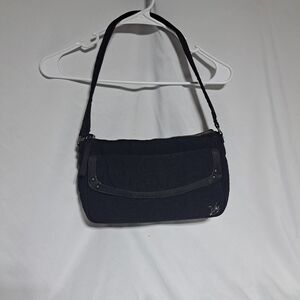 Vera Bradley Small Black Quilted Bag Solid Black W/‎ Floral Liner